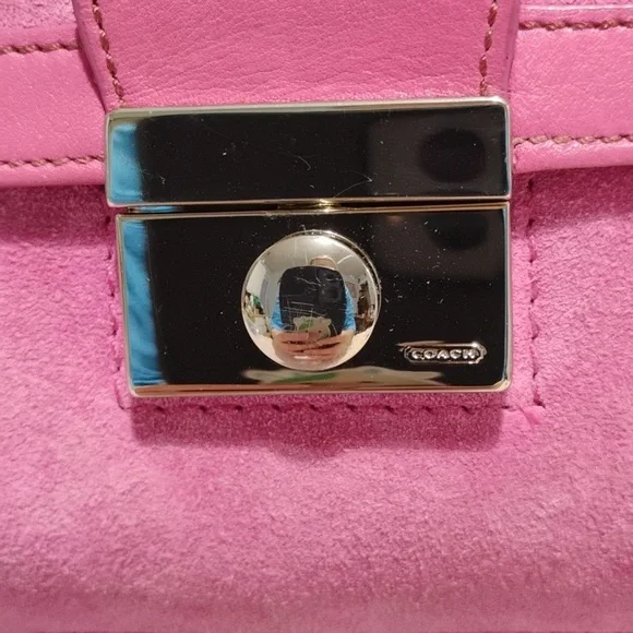 RARE! Auth Coach Y2K 90's Vintage Legacy 🩷 Pink Suede Small Satchel - Picture 2 of 16